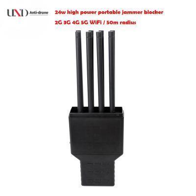 8 Channels 28W High Power 50m Radius Portable Mobile Phone Signal Jammer for 5G WiFi GPS Blocking