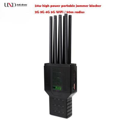 8 Channels 28W High Power 50m Radius Portable Mobile Phone Signal Jammer for 5G WiFi GPS Blocking