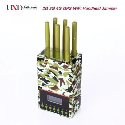 Military 3W 6 Channels 20m Radius Portable Mobile Phone Signal Jammer for 2G 3G 4G GPS WiFi