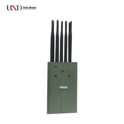 Portable Signal Jammer with 8000mAh Battery 10 Bands and 15m Shielding Radius for Mobile Phone GPS WiFi Blocking