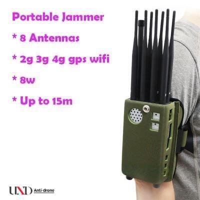 Handheld GPS Signal Jammer with 8 Antennas 8000mAH Battery for 2G 3G 4G Signal Blocking Portable Signal Jammer