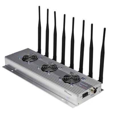High Power 18W Output 8-Band Mobile Phone Signal Jammer with 40m Jamming Range for GPS WiFi and GSM