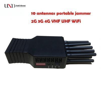 10W Cell Phone GPS Blocker Portable 10 Antenna Jammer 20m Radius