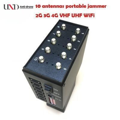 10W Cell Phone GPS Blocker Portable 10 Antenna Jammer 20m Radius