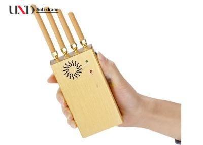 20m Range 4 Antennas Portable Signal Jammer with Leather Case and Car Charger for 3G 4G Blocking