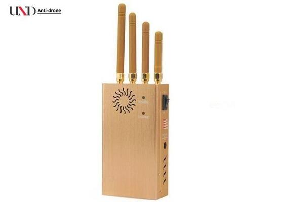 20m Range 4 Antennas Portable Signal Jammer with Leather Case and Car Charger for 3G 4G Blocking