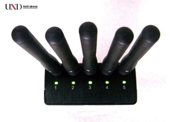 2.5W Output Power Portable Signal Jammer with Fan Cooling System and 5 Antennas for Office and Secret Places