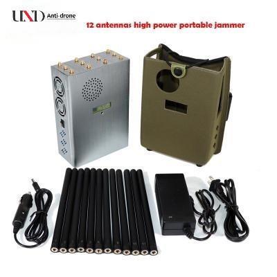 12 Bands Portable Signal Jammer with 37W Power and 40m Range for Mobile Phone and WiFi Blocking