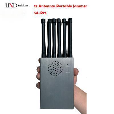 12 Bands GPS Lojack Portable Signal Jammer with 30m Radius for 4G 5G and Built-in Battery