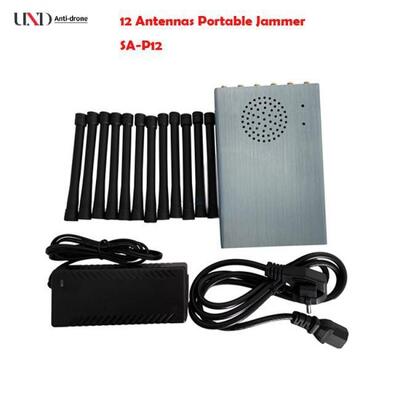 12 Bands GPS Lojack Portable Signal Jammer with 30m Radius for 4G 5G and Built-in Battery