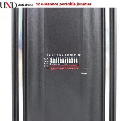 12 Channels 12W Power Portable Signal Jammer with 15m Jamming Radius for Cell Phone and Frequency Blocking