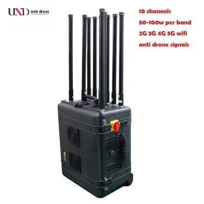 500W Convoy Bomb Jammer 10 Antennas UAV Drone Jammer 300m Range