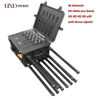 500W Convoy Bomb Jammer 10 Antennas UAV Drone Jammer 300m Range