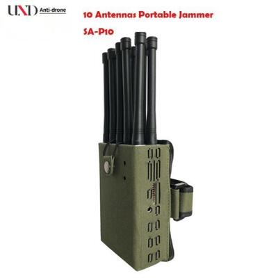 Handheld Wifi Signal Jammer with 10 Bands 10W Power and 30m Range for 5G 4G 3G 2.4G GPS Blocking