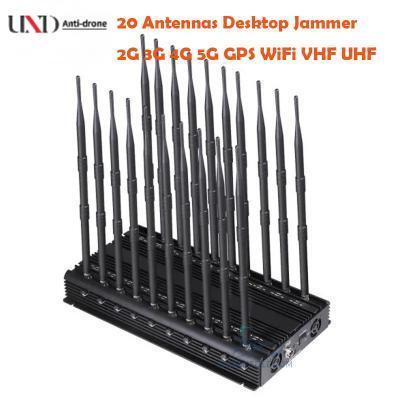 52W Wifi Signal Disruptor 20 Antennas Indoor Jammer With 2.4Ghz 5.2Ghz 5.8Ghz Frequency Bands
