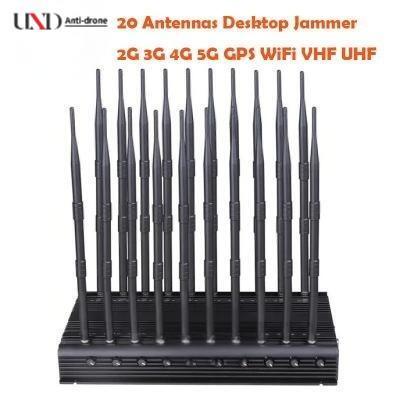 52W Wifi Signal Disruptor 20 Antennas Indoor Jammer With 2.4Ghz 5.2Ghz 5.8Ghz Frequency Bands