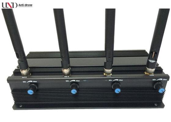 4 Bands Adjustable Wifi Signal Jammer with 4W Power and 10-30m Range Mobile Signal Blocker