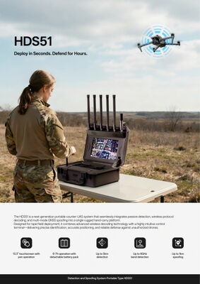 Portable 100MHz~6GHz 1-5KM Drone Detection and GPS Spoofing All-in-One Anti-Drone System