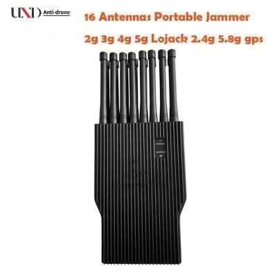 16W Cell Phone GPS Blocker 30m Range Car Remote Control Blocker 16 Bands