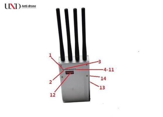 6.5W High Power Cell Phone GPS Jammer with 4 Antennas and DC12V Power Supply for Banks and Churches