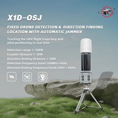 100MHz-6GHz Long Distance 10km Broadband Coverage Direction Finding Fpv Detector and Drone Jammer 3km Tdoa Fusion Positioning Drone Detection