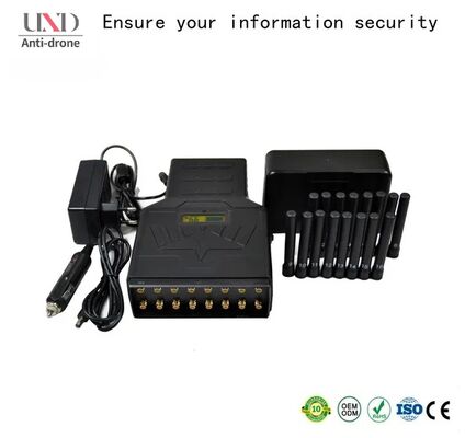 Portable Cell Phone Signal Jammer with 16 Antennas and LCD Display for 25 Meters Jamming Distance