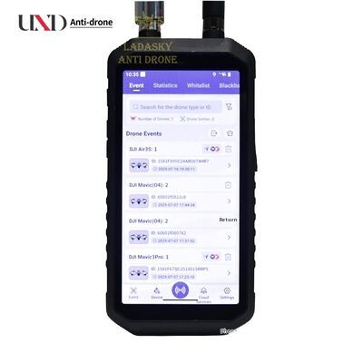 Portable 5.8G Band Handheld UAV Detector with 1-3km Detection Radius 3-5s Refresh Time and 10 Drones Swarm Detection